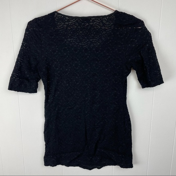 a pea in the pod Maternity Black Lace Short Sleeve Top - Picture 4 of 7